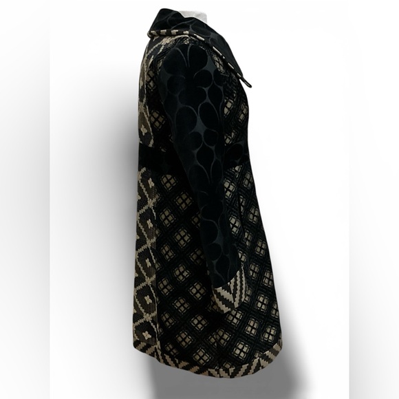 Desigual Embroidered Patchwork A-Line Coat Funnel Collar Button Front Jacket - Picture 5 of 16